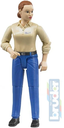 Bruder 60408 Figúrka kĺbová žena 11cm modré nohavice 1:16 plast Bruder 60408 Figúrka kĺbová žena 11cm modré nohavice 1:16 plast