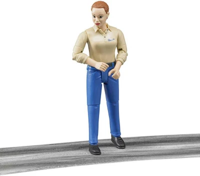 Bruder 60408 Figurka kloubová žena 11cm modré kalhoty 1:16 plast