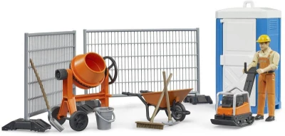 Bruder 62008 Stavební set míchačka s figurkou a pracovním nářadím plast Bruder 62008 Stavební set míchačka s figurkou a pracovním nářadím plast
