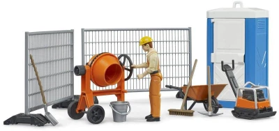 Bruder 62008 Stavebný set miešačka s figúrkou a pracovným náradím plast