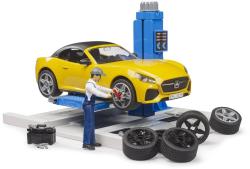 Bruder 62112 Autodílna servisní centrum + auto Roadster s figurkou