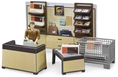 Bruder 62250 Bworld pobočka prepravcu UPS set kancelária s figúrkou