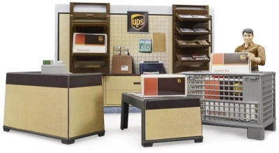 Bruder 62250 Bworld pobočka prepravcu UPS set kancelária s figúrkou