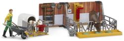 Bruder 62611 Stáj herní set farmář s krávou a teletem s doplňky