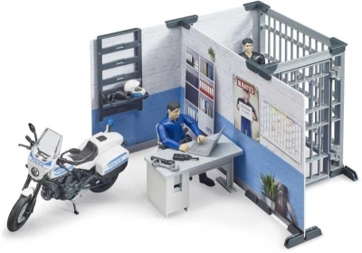 Bruder 62732 Stanice policejní herní set s motocyklem a 2 figurkami