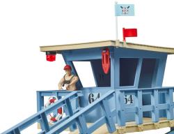 Bruder 62780 Věž pobřežní hlídky set se čtyřkolkou, skútrem a plavčíkem