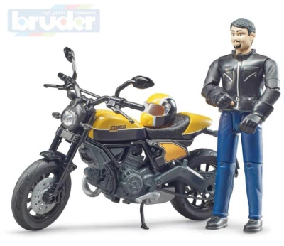 Bruder 63053 Motocykel Ducati Scrambler Full Throttle set s figúrkou motorkára