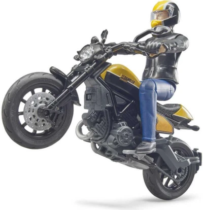 Bruder 63053 Motocykel Ducati Scrambler Full Throttle set s figúrkou motorkára
