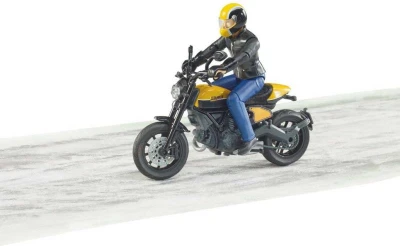 Bruder 63053 Motocykel Ducati Scrambler Full Throttle set s figúrkou motorkára
