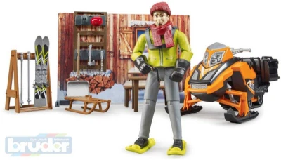 Bruder 63102 Horská chata herní set se skútrem a figurkou