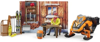 Bruder 63102 Horská chata herní set se skútrem a figurkou
