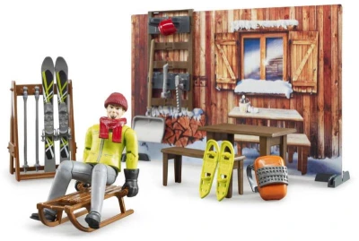 Bruder 63102 Horská chata herní set se skútrem a figurkou