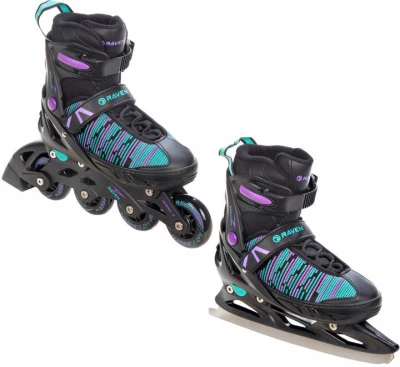 Raven Cande Black/Mint/Violet dětské brusle 2v1 Raven Cande Black/Mint/Violet dětské brusle 2v1