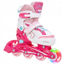 Raven Lia PINK dětské kolečkové brusle 2v1 s LED