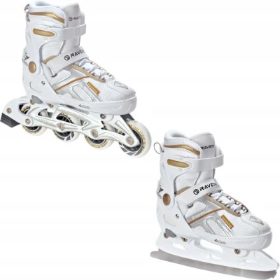 Raven Pulse white/gold dětské brusle 2v1 Raven Pulse white/gold dětské brusle 2v1
