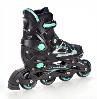 Raven Spirit black/mint dětské brusle 2v1