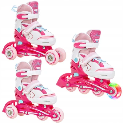 Raven Lia PINK dětské brusle 3v1 s led kolečkem Raven Lia PINK dětské brusle 3v1 s led kolečkem