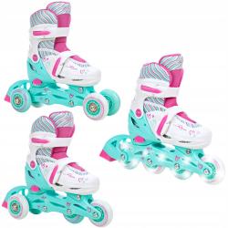 Raven Loret White 3v1 detské inline korčule - svietiace kolieska LED