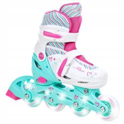 Raven Loret White 3v1 dětské inline brusle - svítící kola LED