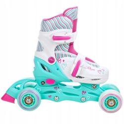 Raven Loret White 3v1 dětské inline brusle - svítící kola LED