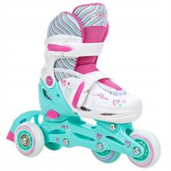 Raven Loret White 3v1 dětské inline brusle - svítící kola LED