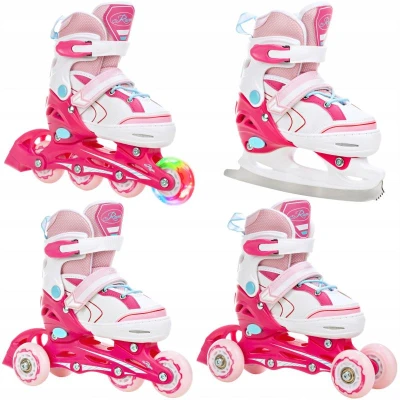 Raven Lia PINK dětské brusle 4v1 s led kolečkem Raven Lia PINK dětské brusle 4v1 s led kolečkem