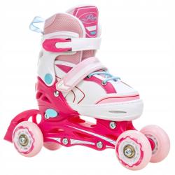 Raven Lia PINK dětské brusle 4v1 s led kolečkem