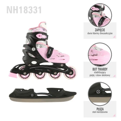 Nils NH18331 4v1 růžové dětské brusle