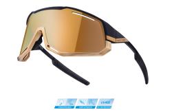Force ATTIC černo-zlaté cyklistické brýle - zlaté zrc. sklo