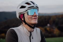 Force EPIC bílé, modré fotochromatické sklo - cyklistické brýle