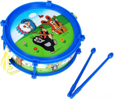Bubínek 20cm Krtek (Krteček) set se 2 paličkami 2 barvy (hudební nástroje)