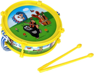 Bubínek 20cm Krtek (Krteček) set se 2 paličkami 2 barvy (hudební nástroje)