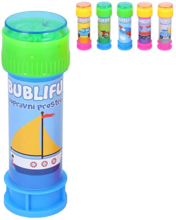 Bublifuk dopravní prostředky 50ml s bludištěm ve víčku 6 druhů Bublifuk dopravní prostředky 50ml s bludištěm ve víčku 6 druhů