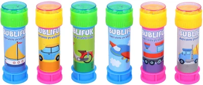 Bublifuk dopravní prostředky 50ml s bludištěm ve víčku 6 druhů