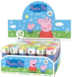 Bublifuk Peppa Pig 60ml dětský bublifukovač s hrou ve víčku Bublifuk Peppa Pig 60ml dětský bublifukovač s hrou ve víčku