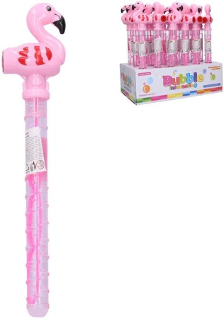 Bublifuk píšťalka plameňák 36cm dětský bublifukovač meč 2v1 Bublifuk píšťalka plameňák 36cm dětský bublifukovač meč 2v1