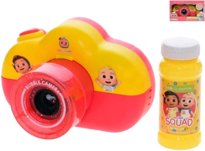 Bublifukovač Cocomelon fotoaparát 13cm set bublifuk s náplní na baterie Bublifukovač Cocomelon fotoaparát 13cm set bublifuk s náplní na baterie