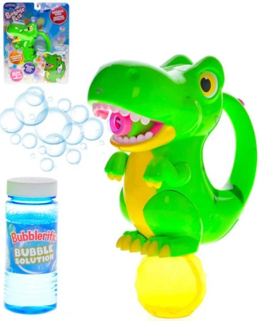 Bublifukovač pistolka s náplní 118ml dinosaurus 20cm na baterie Světlo Bublifukovač pistolka s náplní 118ml dinosaurus 20cm na baterie Světlo