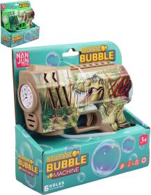 Bublifukovací automatická pistole dinosaurus na baterie Světlo 2 barvy Bublifukovací automatická pistole dinosaurus na baterie Světlo 2 barvy