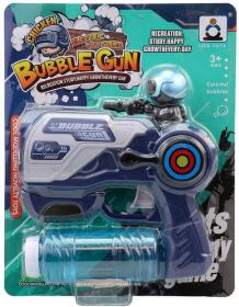 Bublifukovací pistole 17cm set bublifukovač s náplní na baterie plast