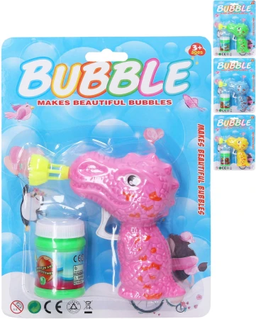 Bublifukovací psitolka dinosaurus dětský bublifukovač s náplní 4 barvy Bublifukovací psitolka dinosaurus dětský bublifukovač s náplní 4 barvy