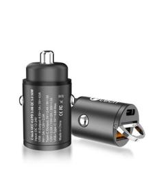 C-TECH Nabíječka USB do auta, 1x Type C + 1 x Type A, 30W, Power delivery 3.0, Quick Charge 3.0, hliníkové tělo C-TECH Nabíječka USB do auta, 1x Type C + 1 x Type A, 30W, Power delivery 3.0, Quick Charge 3.0, hliníkové tělo