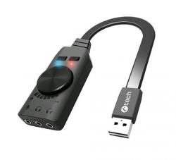 C-TECH PC externí zvuková karta SC-7Q, USB, 7.1 surround sound, audio switch