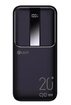 C-TECH Powerbanka 20000mAh, Li-Pol, 22,5W, USB-C/USB-A/micro USB/PD/Quick charge/display C-TECH Powerbanka 20000mAh, Li-Pol, 22,5W, USB-C/USB-A/micro USB/PD/Quick charge/display