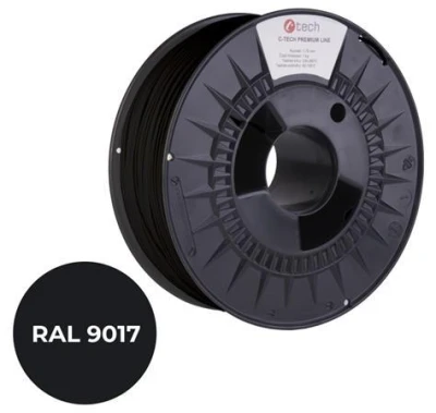 C-TECH tisková struna PREMIUM LINE ( filament ) , PETG, dopravní černá, RAL9017, 1,75mm, 1kg C-TECH tisková struna PREMIUM LINE ( filament ) , PETG, dopravní černá, RAL9017, 1,75mm, 1kg