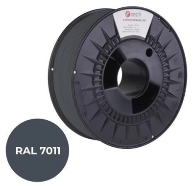 C-TECH tisková struna PREMIUM LINE ( filament ) , PETG, ocelová šedá, RAL7011, 1,75mm, 1kg