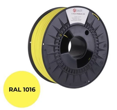 C-TECH tisková struna PREMIUM LINE ( filament ) , PETG,sírová žlutá, RAL1016, 1,75mm, 1kg C-TECH tisková struna PREMIUM LINE ( filament ) , PETG,sírová žlutá, RAL1016, 1,75mm, 1kg