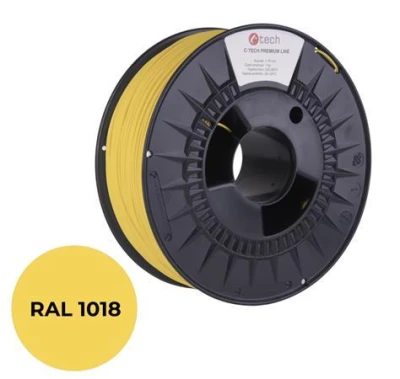 C-TECH tisková struna PREMIUM LINE ( filament ) , PETG,zinková žlutá, RAL1018, 1,75mm, 1kg