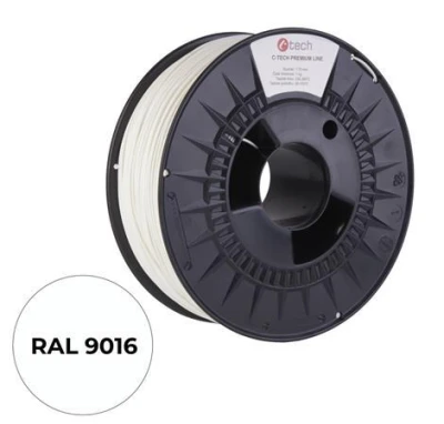 C-TECH tisková struna PREMIUM LINE ( filament ) , PLA, dopravní bílá, RAL9016, 1,75mm, 1kg C-TECH tisková struna PREMIUM LINE ( filament ) , PLA, dopravní bílá, RAL9016, 1,75mm, 1kg