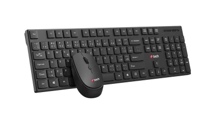 C-TECH WLKMC-03, bezdrátový set klávesnice s myší,nízký zdvih,USB, CZ/SK,černá C-TECH WLKMC-03, bezdrátový set klávesnice s myší,nízký zdvih,USB, CZ/SK,černá